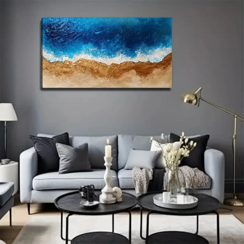 Ocean Wave Beach Perfect Wall Art Canvas Office Home Room Framed 120x60cm