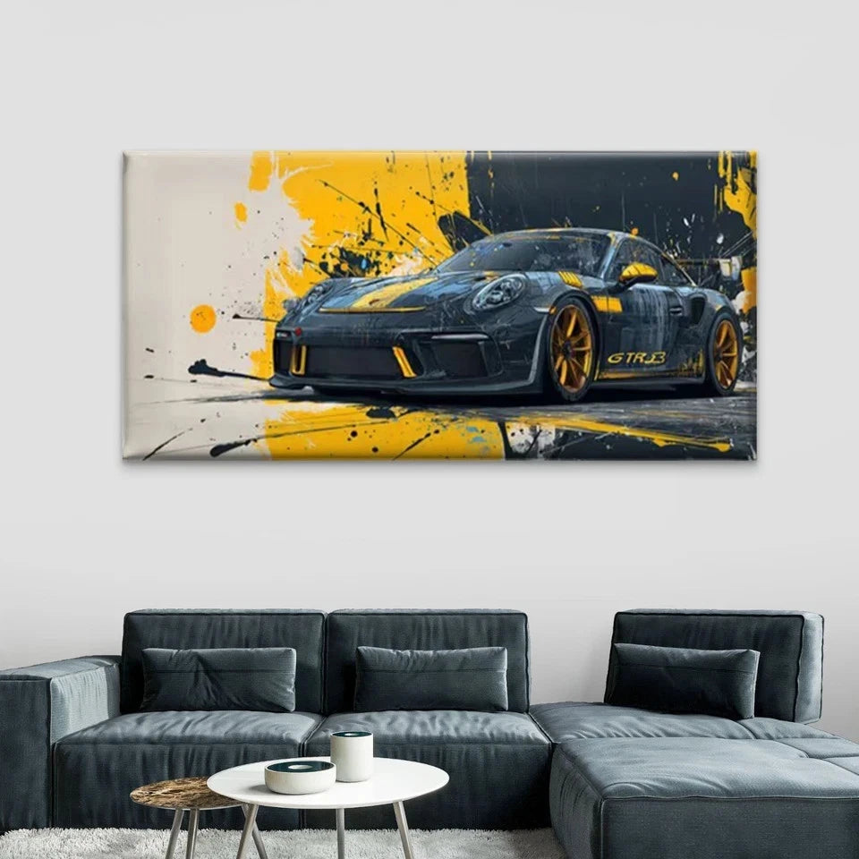 Abstract Sports Car Wall Art Canvas Office Home Room Framed 120x60cm