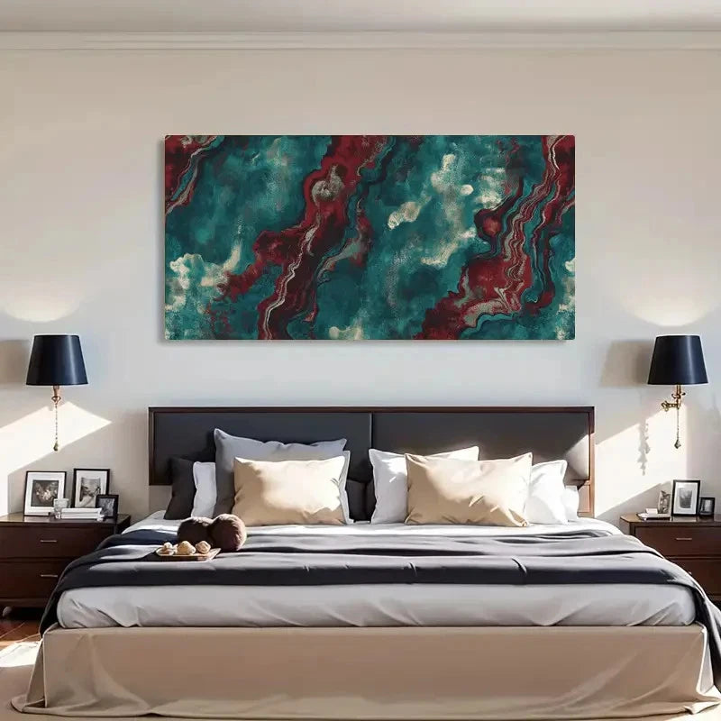 Dark Tones And Abstract Streaks Wall Art Canvas Office Home Room Framed 120x60cm - Bella Home Decor