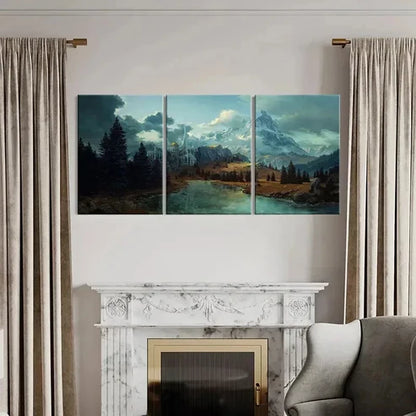 3pcs Mountains Forests and Castle Wall Art Canvas Unframed – High Quality Print 100% Australian Made Wall Canvas