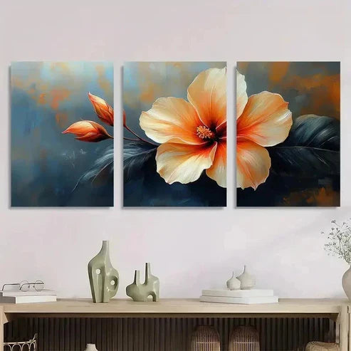 3pcs White Kalawao Flower Tropical Perfect Wall Art Canvas Unframed - High Quality Print 100% Australian Made Wall Canvas