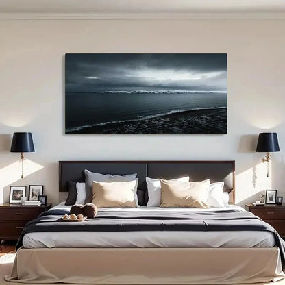 Seaside Evening Spring Season Wall Art Canvas Office Home Room Framed 120x60cm