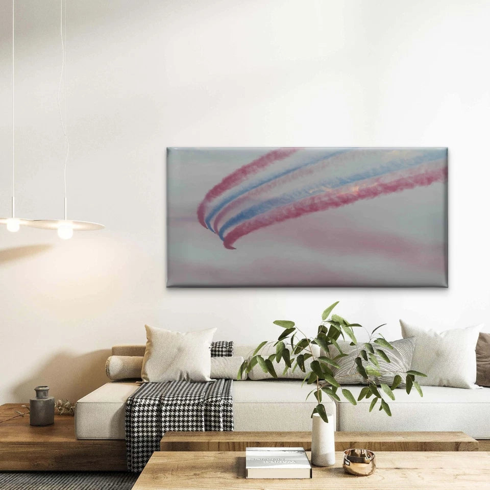 Close Up Of Airplane In Air Wall Art Canvas Office Home Room Framed 120x60cm - Bella Home Decor