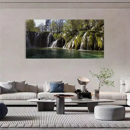 Waterfall Natural Scenery Decor Wall Art Canvas Office Home Room Framed 120x60cm