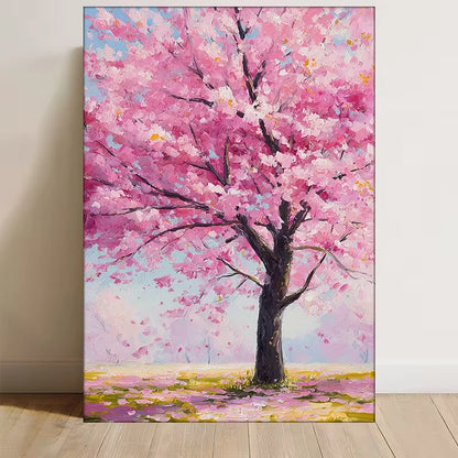 Romantic Pink Floral Spring Landscape Metal Print Ready to Hang