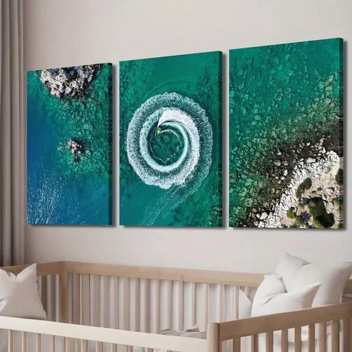3pcs Ocean Nature Blue Scene Decor Perfect Wall Art Canvas Unframed - High Quality Print 100% Australian Made Wall Canvas