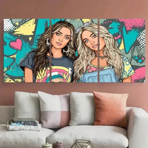3pcs Die Best Friend BFF Bestie Trendy Perfect Wall Art Canvas Unframed – High Quality Print 100% Australian Made Wall Canvas - Bella Home Decor