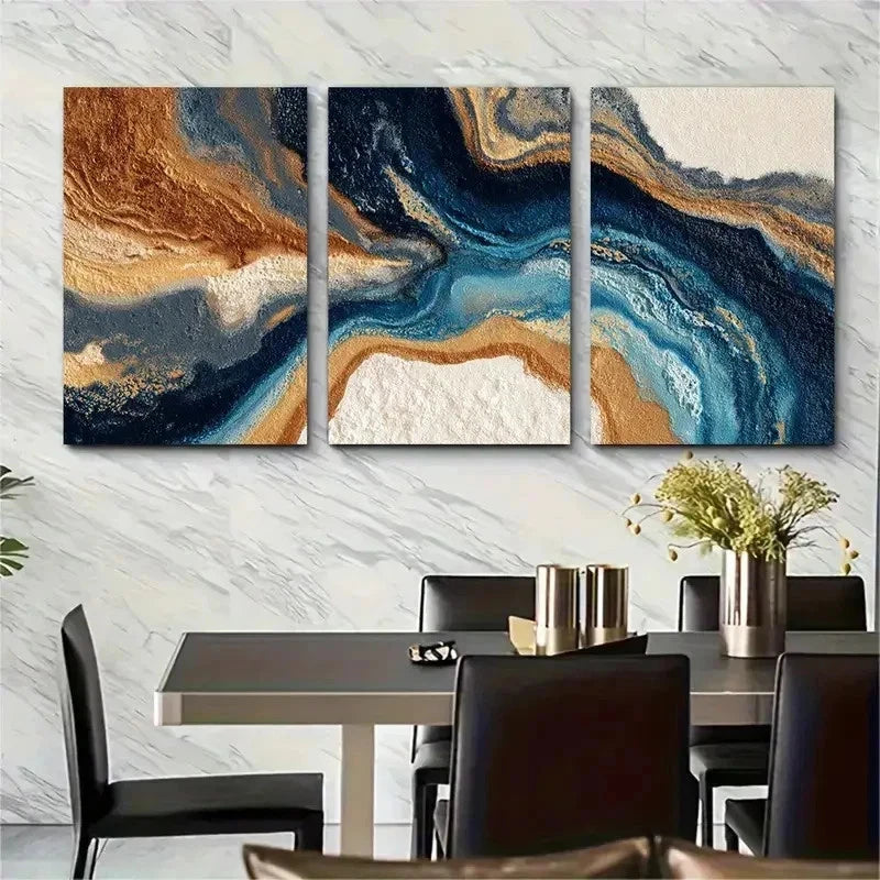 3pcs Modern Abstract Contemporary Perfect Wall Art Set Canvas Framed 50x70cm - High Quality Print 100% Australian Made Wall Canvas Ready to Hang