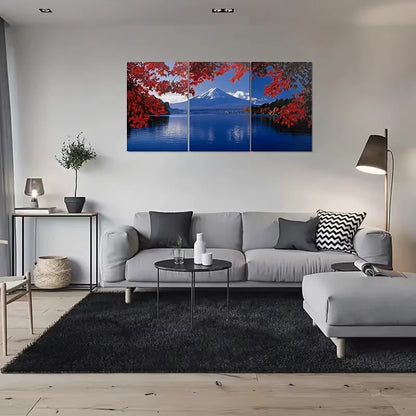 3pcs Mount Fuji Wall Art Set Canvas Framed 50x70cm – High Quality Print, 100% Australian Made, Ready to Hang