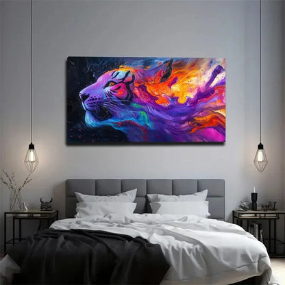 Purple Orange Pink Blue Black Wall Art Canvas Office Home Room Framed 120x60cm - Bella Home Decor