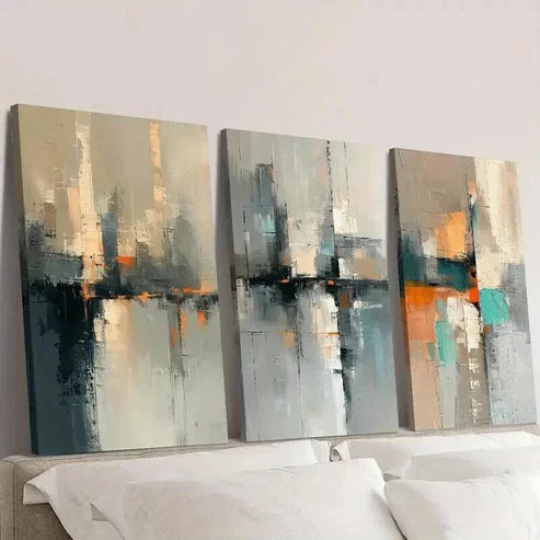 3pcs Minimalist Urban Cityscape Landscape Wall Art Canvas Unframed - High Quality Print 100% Australian Made Wall Canvas