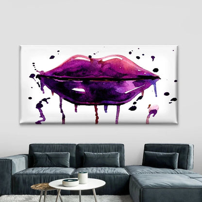 Black Lips And Red Blood Wall Art Canvas Office Home Room Framed 120x60cm