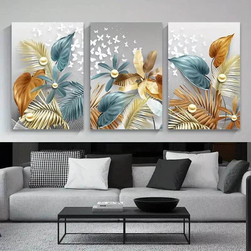 3pcs Luxury Butterfly Art Canvas Framed 40x60cm - High Quality Print 100% Australian Made Wall Canvas Ready to Hang - Bella Home Decor