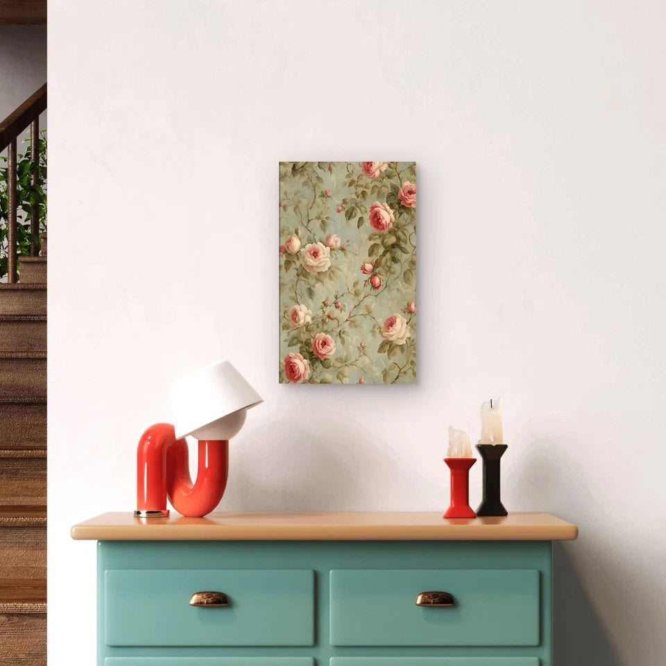Elegant Floral Oil Painting  60x90cm Metal Print Ready to Hang