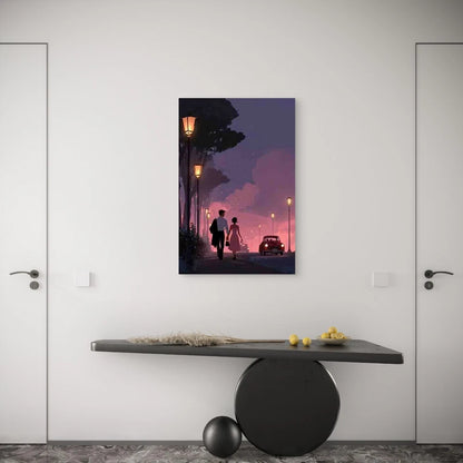 Evening Stroll Romance Metal Print Ready to Hang Metal Print Ready to Hang