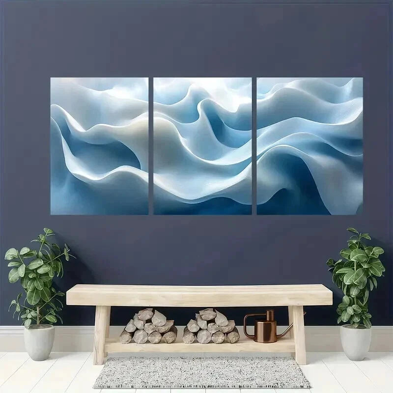 3pcs Geometric Minimalist Design with White Wall Art Set Canvas Framed 60x90cm - High Quality Print 100% Australian Made Wall Canvas Ready to Hang - Bella Home Decor