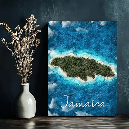 Jamaica Tropical Caribbean Island Landscape Travel Poster Print Wall Art