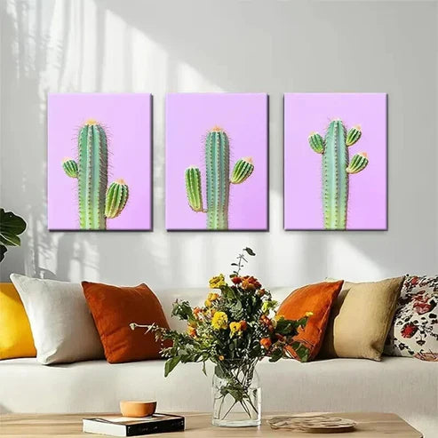 3pcs Cactus Modern Botanical Desert Perfect Wall Art Canvas Unframed – High Quality Print 100% Australian Made Wall Canvas - Bella Home Decor
