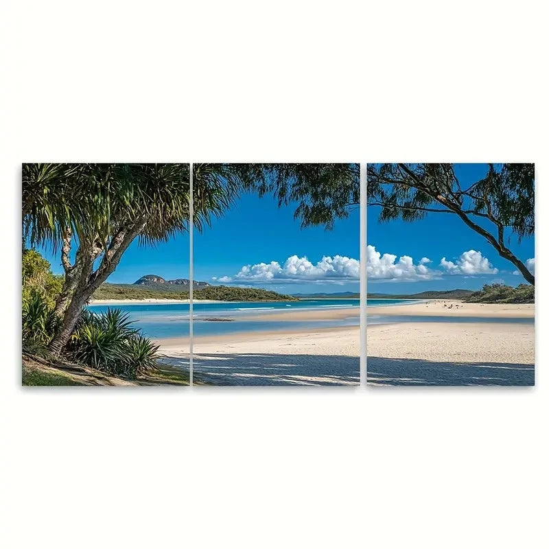 3pcs Noosa National Park Australia  Wall Art Set Canvas Framed 60x90cm - High Quality Print 100% Australian Made Wall Canvas Ready to Hang - Bella Home Decor