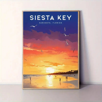 Siesta Key Sunset Beach Sunrise Florida Ocean Travel Poster Print Wall Art