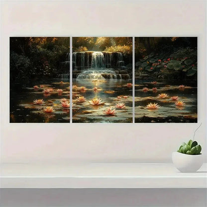 3pcs Magical Lily Pad Piano Art Piano LM  Wall Art Set Canvas Framed 40x60cm - High Quality Print 100% Australian Made Wall Canvas Ready to Hang - Bella Home Decor