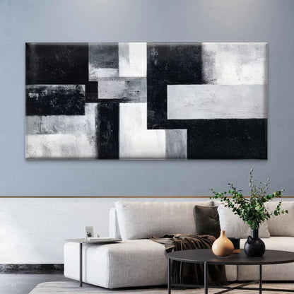 Aesthetic Abstract Geometric Wall Art Canvas Office Home Room Framed 120x60cm