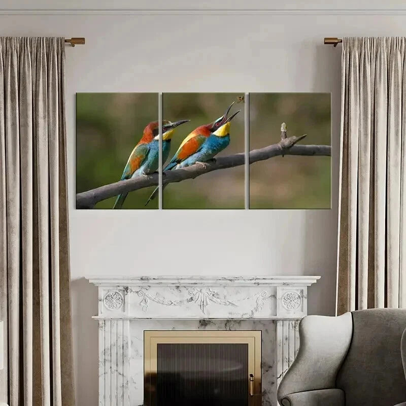 3pcs Bird On A Branch Animal Painting Wall Art Set Canvas Framed 40x60cm - High Quality Print 100% Australian Made Wall Canvas Ready to Hang - Bella Home Decor