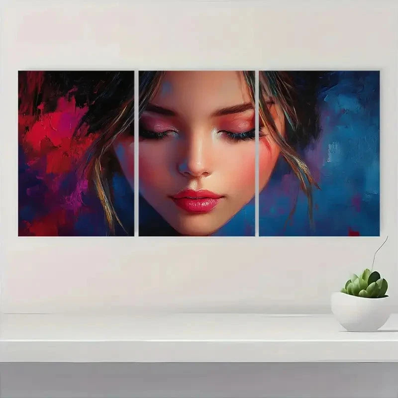 3pcs Original Beautiful Girl ZA   Wall Art Set Canvas Framed 50x70cm - High Quality Print 100% Australian Made Wall Canvas Ready to Hang - Bella Home Decor