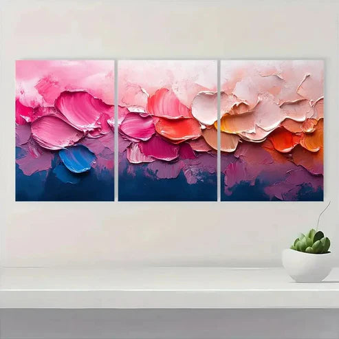 3pcs Colorful Design Original Artwork TR Wall Art Set Canvas Unframed - High Quality Print 100% Australian Made Wall Canvas - Bella Home Decor