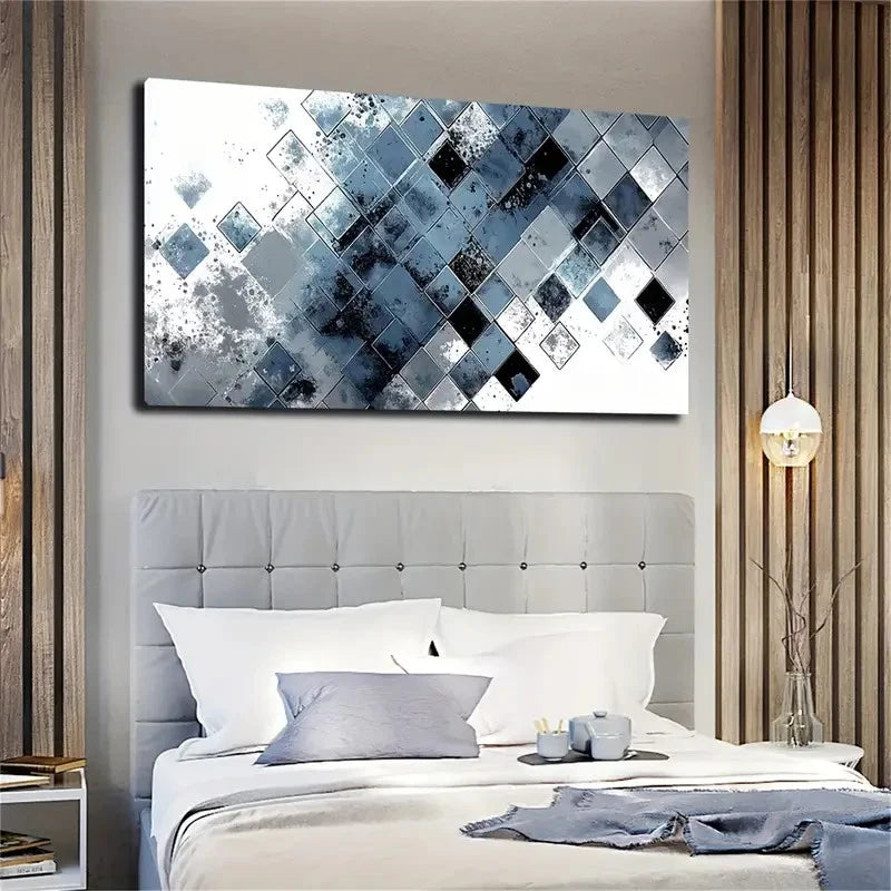 Patterns In Gray And Black Wall Art Canvas Office Home Room Framed 120x60cm - Bella Home Decor