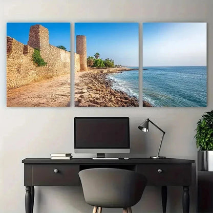 3pcs Senegal Travel Nature Décor Perfect Wall Art Set Canvas Framed 50x70cm - High Quality Print 100% Australian Made Wall Canvas Ready to Hang