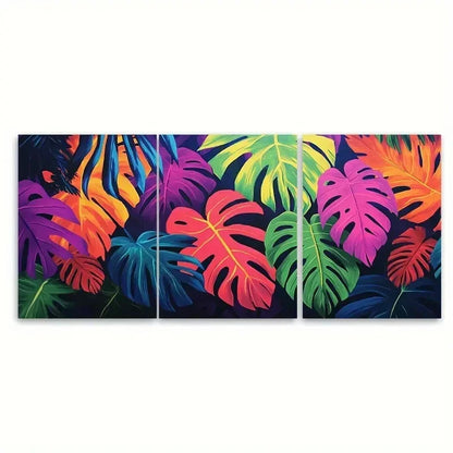 3pcs Vibrant Tropical Jungle Canvas RI  Wall Art Set Canvas Framed 60x90cm - High Quality Print 100% Australian Made Wall Canvas Ready to Hang