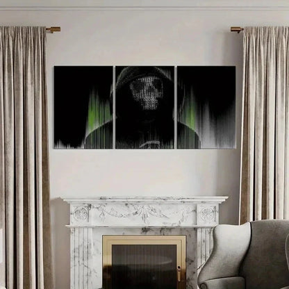 3pcs Video Games Hacking Code Modern Wall Art Set Canvas Framed 50x70cm - High Quality Print 100% Australian Made Wall Canvas Ready to Hang