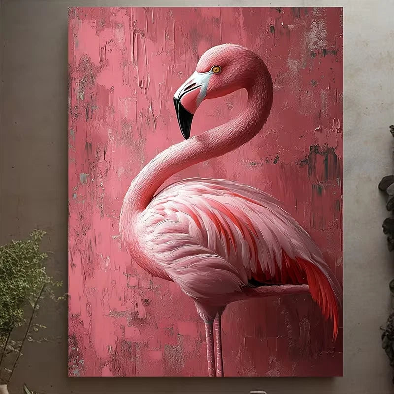 Tropical Elegant Flamingo 60x90cm Metal Print Ready to Hang