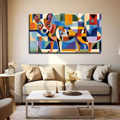 An interesting Dog Wall Art Canvas Office Home Room Framed 120x60cm