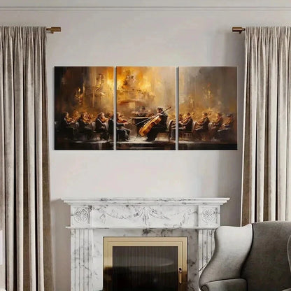 3pcs Symphony Orchestra Performance Wall Art Set Canvas Framed 40x60cm - High Quality Print 100% Australian Made Wall Canvas Ready to Hang - Bella Home Decor