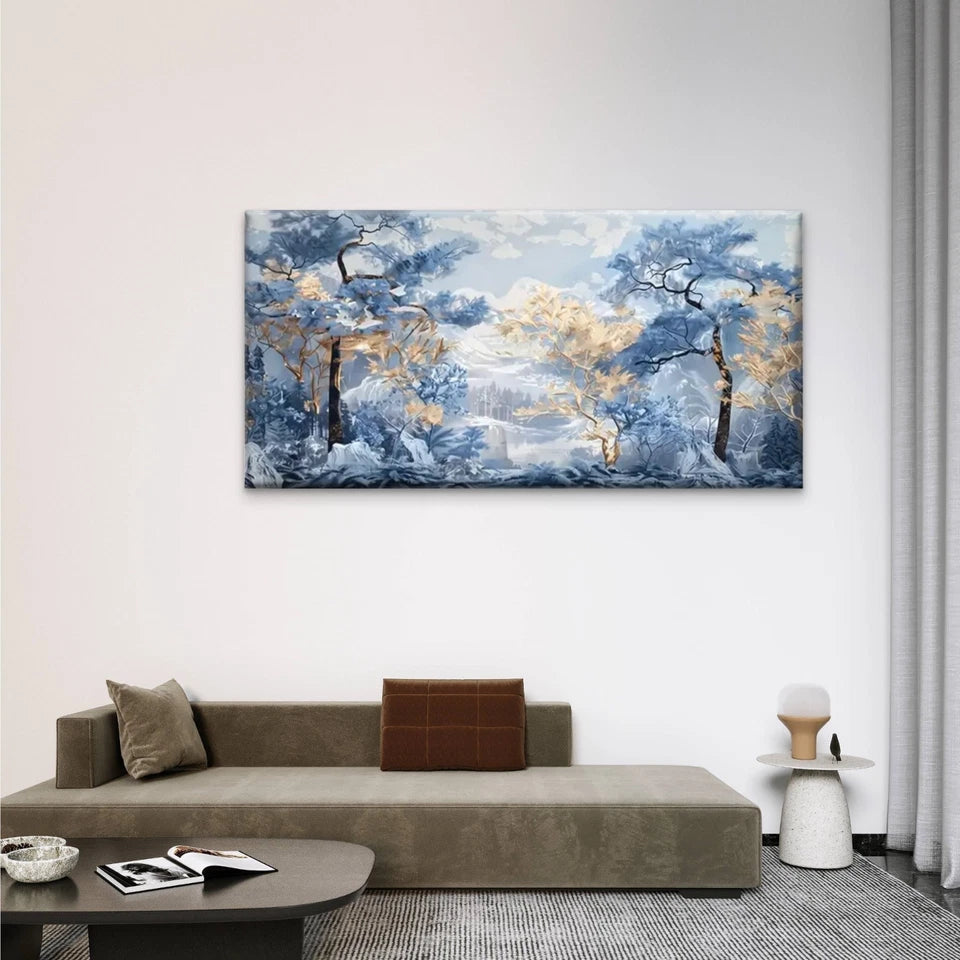 Forests With Trees And Rivers Wall Art Canvas Office Home Room Framed 120x60cm
