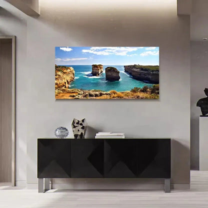 Great Ocean Road Wall Art Canvas Office Home Room Framed 120x60cm - Bella Home Decor