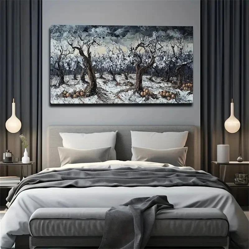 Winter Tree Landscape Modern Wall Art Canvas Office Home Room Framed 120x60cm