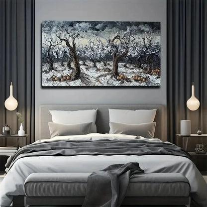 Winter Tree Landscape Modern Wall Art Canvas Office Home Room Framed 120x60cm