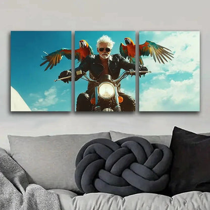3pcs Free old for Man Art Painting Metal Print Ready to Hang Art
