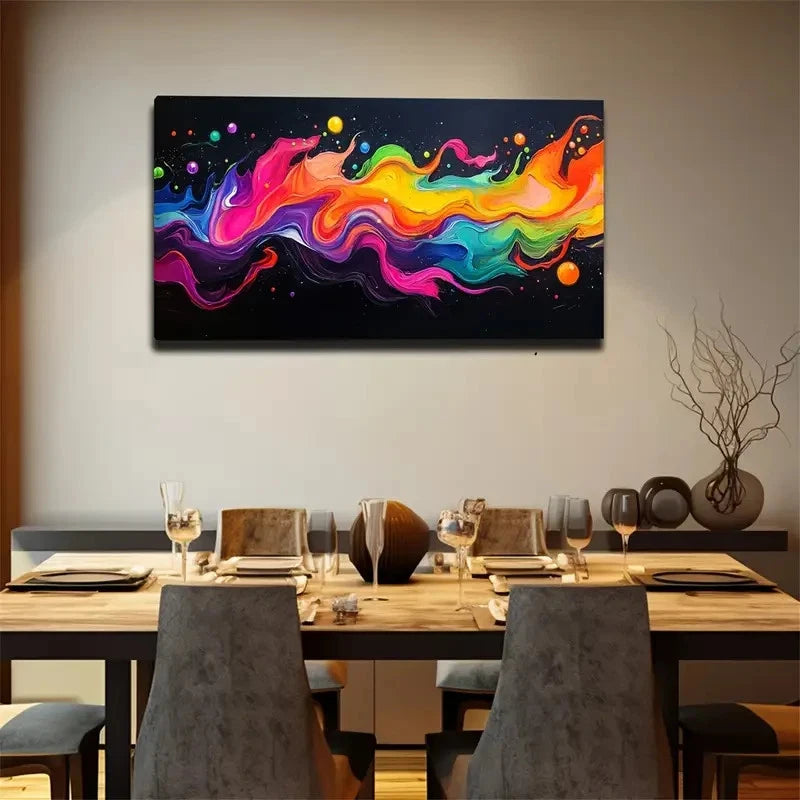 Colors Blending Like Flowing Wall Art Canvas Office Home Room Framed 120x60cm