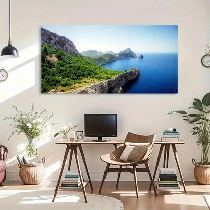 Coastal Landscape Deco Modern Wall Art Canvas Office Home Room Framed 120x60cm