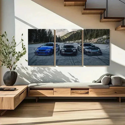 3pcs Modern Vehicle Sports Car & Supercar Wall Art Set Canvas Unframed - High Quality Print 100% Australian Made Wall Canvas