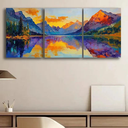 3pcs Art Set - Scenic Mountain SM Wall Art Canvas - High Quality Print 100% Australian Made Wall Canvas - Bella Home Decor