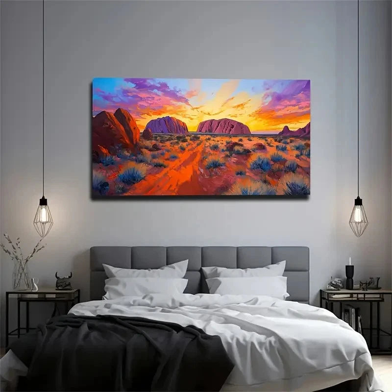 The Desert Worth Wall Art Canvas Office Home Room Framed 120x60cm