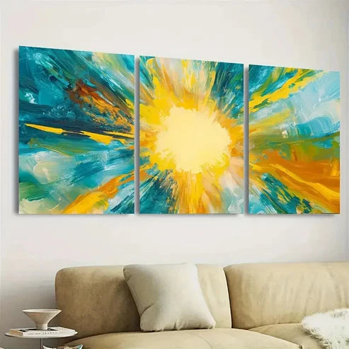 3pcs Bora Bora Whale, Breaching Humpback Wall Art Set Canvas Unframed - High Quality Print 100% Australian Made Wall Canvas - Bella Home Decor