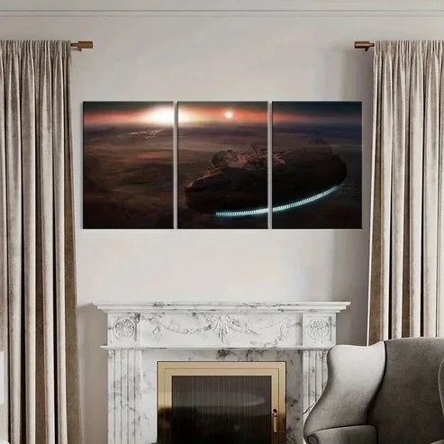 3pcs Universe Space Spaceship Movie Wall Art Canvas Unframed - High Quality Print 100% Australian Made Wall Canvas