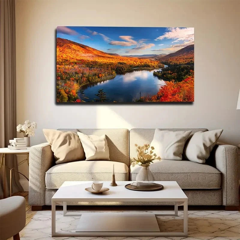 Colorful Maple Forest Wall Art Canvas Office Home Room Framed 120x60cm