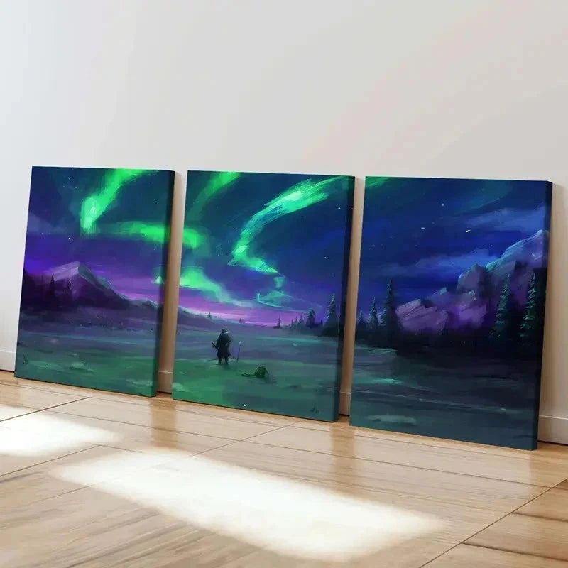 3pcs Anime Landscape Nordic Natural Modern Wall Art Set Canvas Framed 60x90cm - High Quality Print 100% Australian Made Wall Canvas Ready to Hang - Bella Home Decor